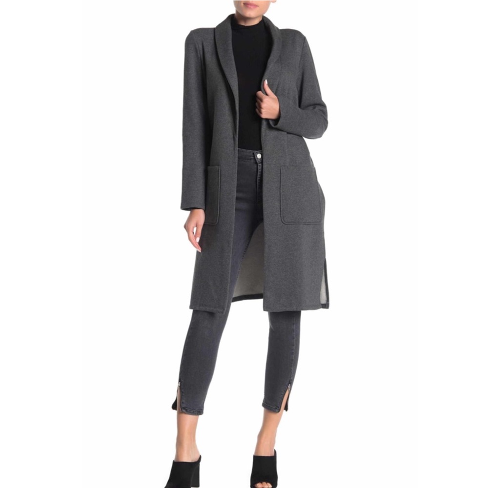 Long Knit Topper in Charcoal
